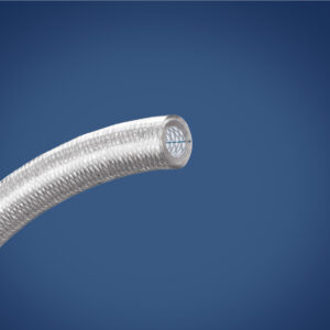Single piece of Nylobrade hose on a dark blue background