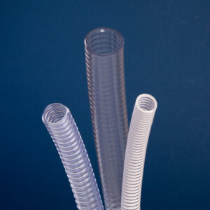 The three types of Newflex tubing on a dark blue background